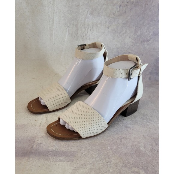 Splendid leather ankle straps white sandals size 8 - Picture 1 of 7